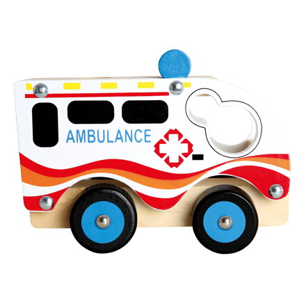 Dřevěné auto ambulance