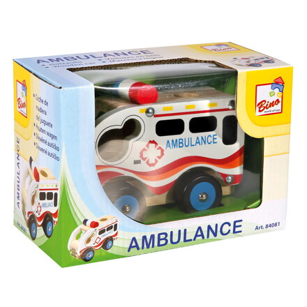 Dřevěné auto ambulance