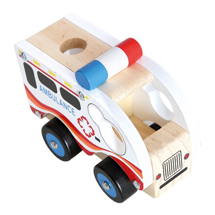 Dřevěné auto ambulance