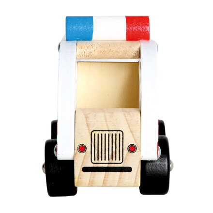 Dřevěné auto ambulance